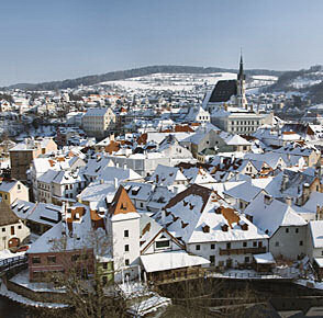 Český Krumlov-i téli panoráma