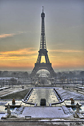 az Eiffel-torony télen