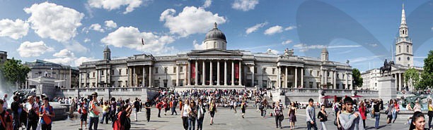 London: a Trafalgar tér a National Galleryvel